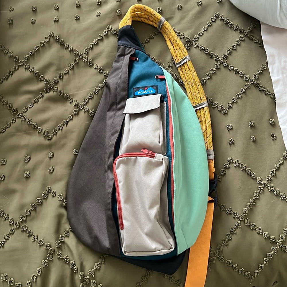 Kavu cross body rope sling hiking backpack never used